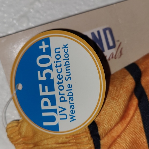 Highland Originals UPF 50+ UV Protection Wearable Sunblock Boys  Orange Stripe S - Picture 5 of 8